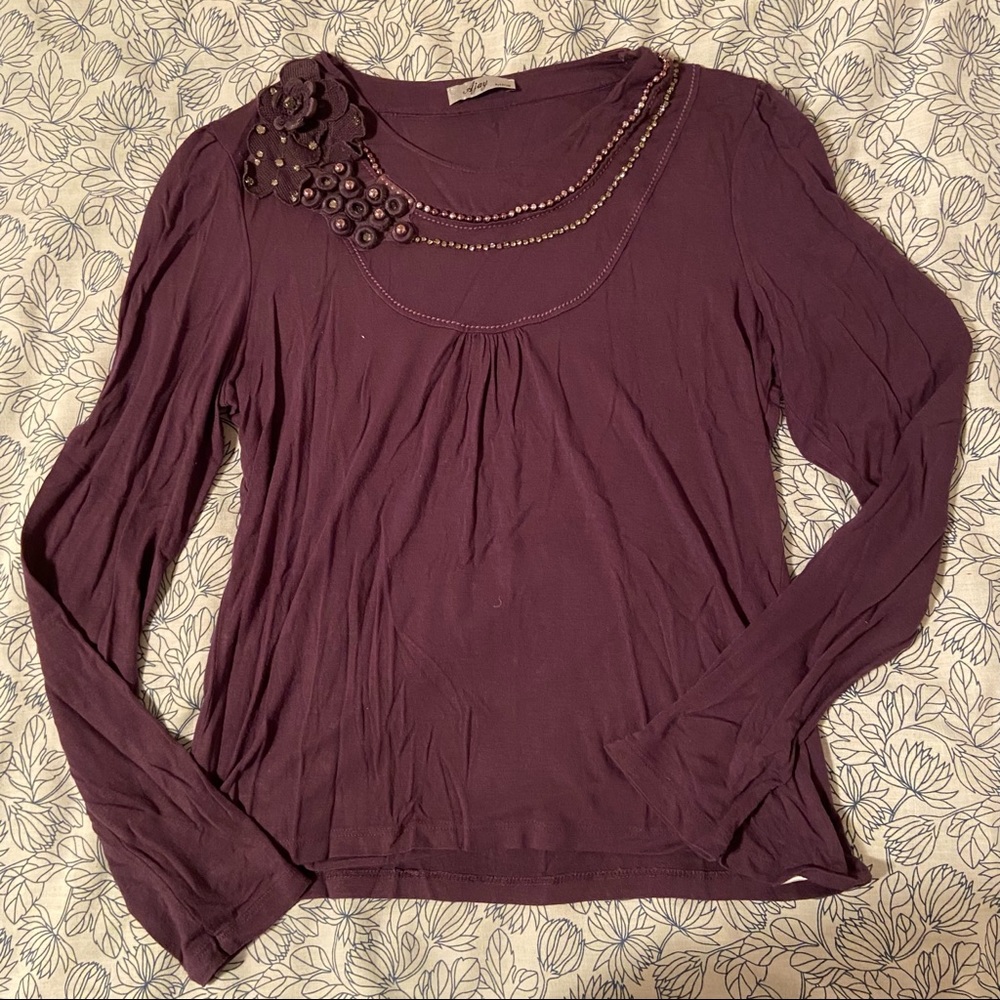 Purple long sleeve shirt